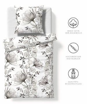 Fleuresse Satin Bettwäsche Bed art S 114467 Silber