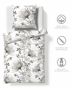 Fleuresse Satin Bettwäsche Bed art S 114467 Silber