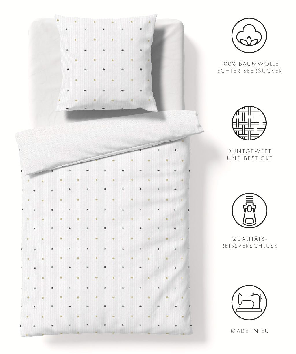 Fleuresse Seersucker Bettwäsche Rio S 444506 weiss