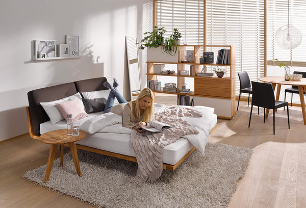 Holzmanufaktur Massivholzbett Swing Polster Kernbuche 180x200cm