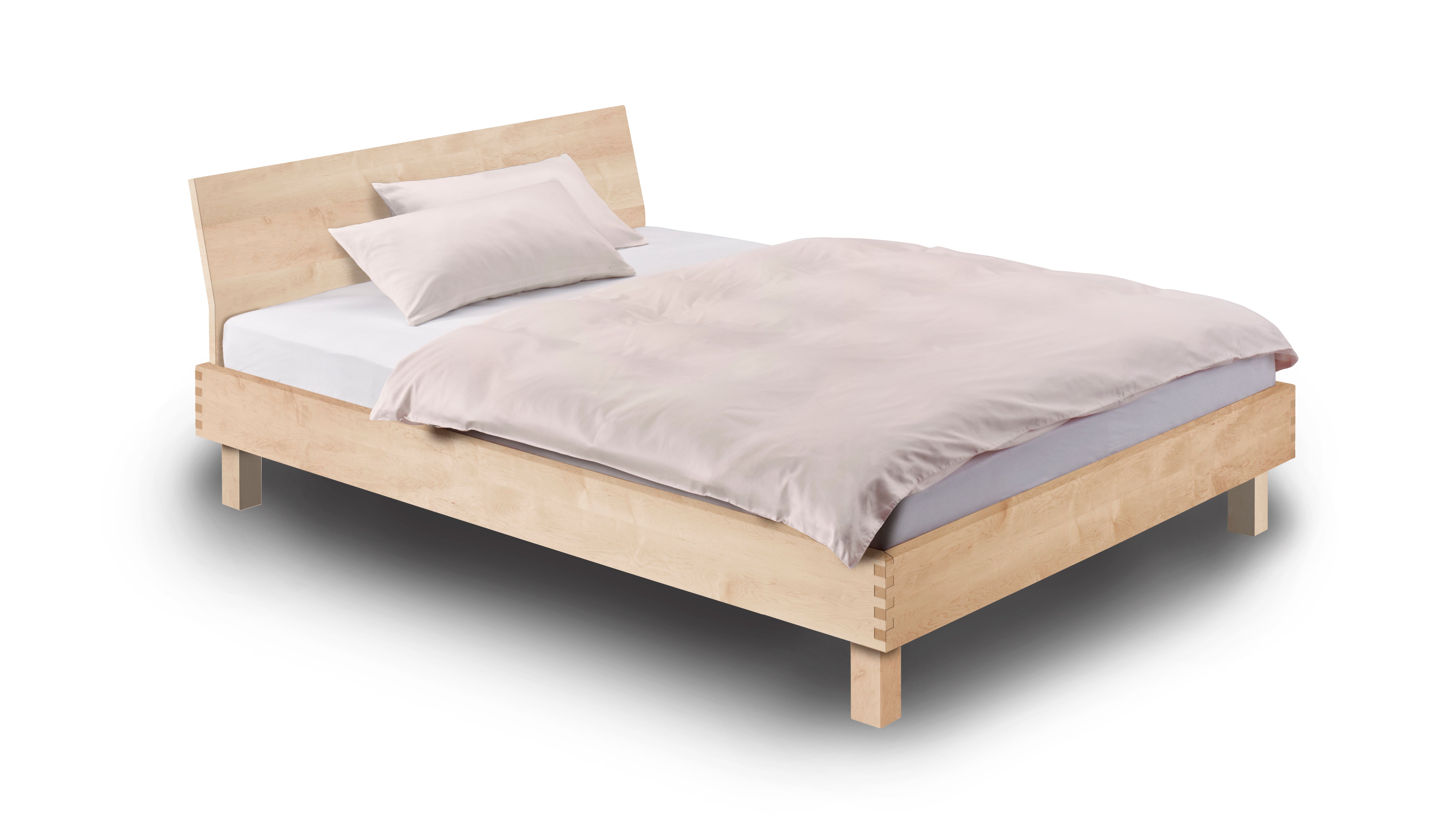 Holzmanufaktur Massivholzbett Step-X XL mit eingerückten Beinen