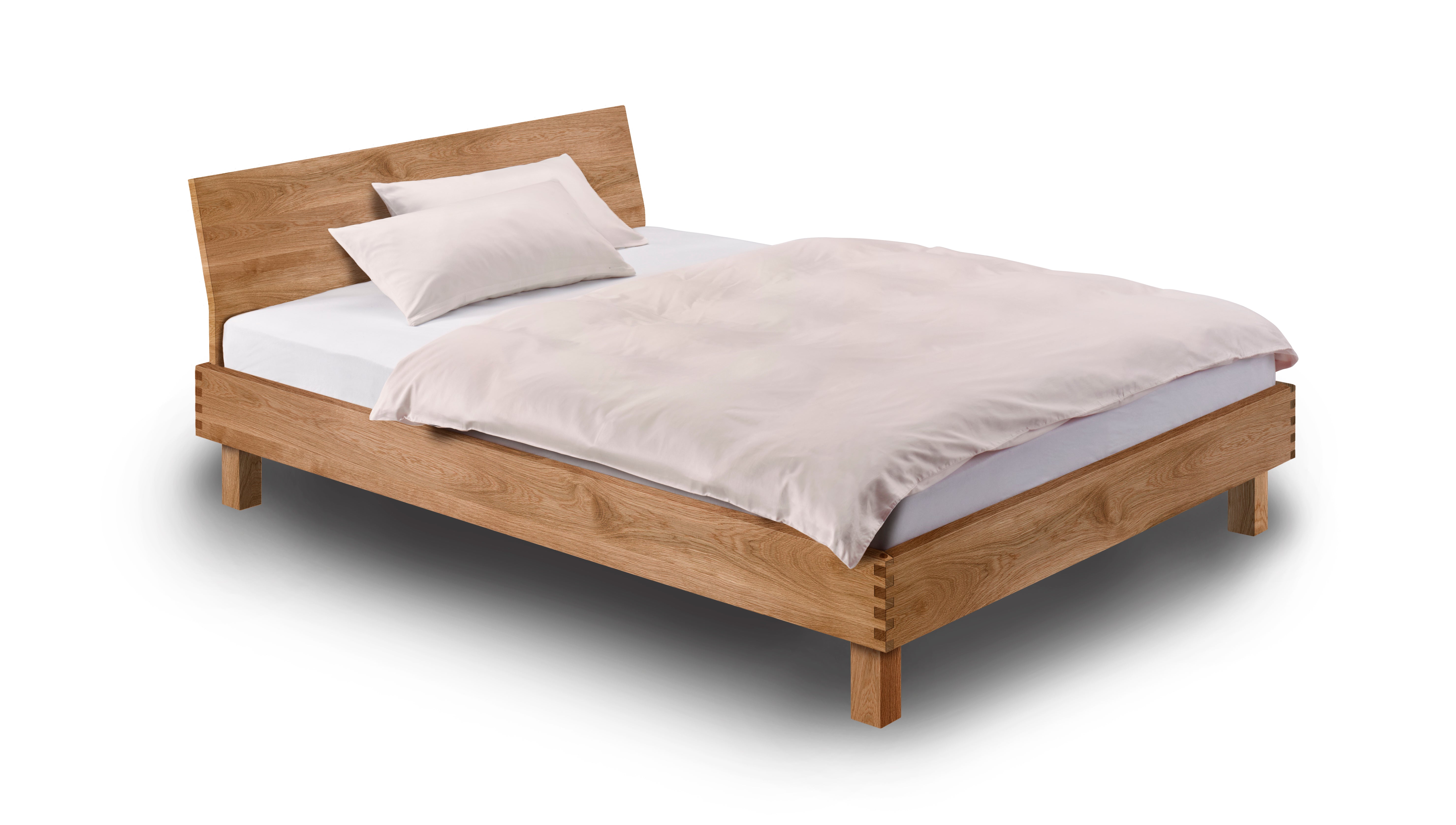 Holzmanufaktur Massivholzbett Step-X XL mit eingerückten Beinen