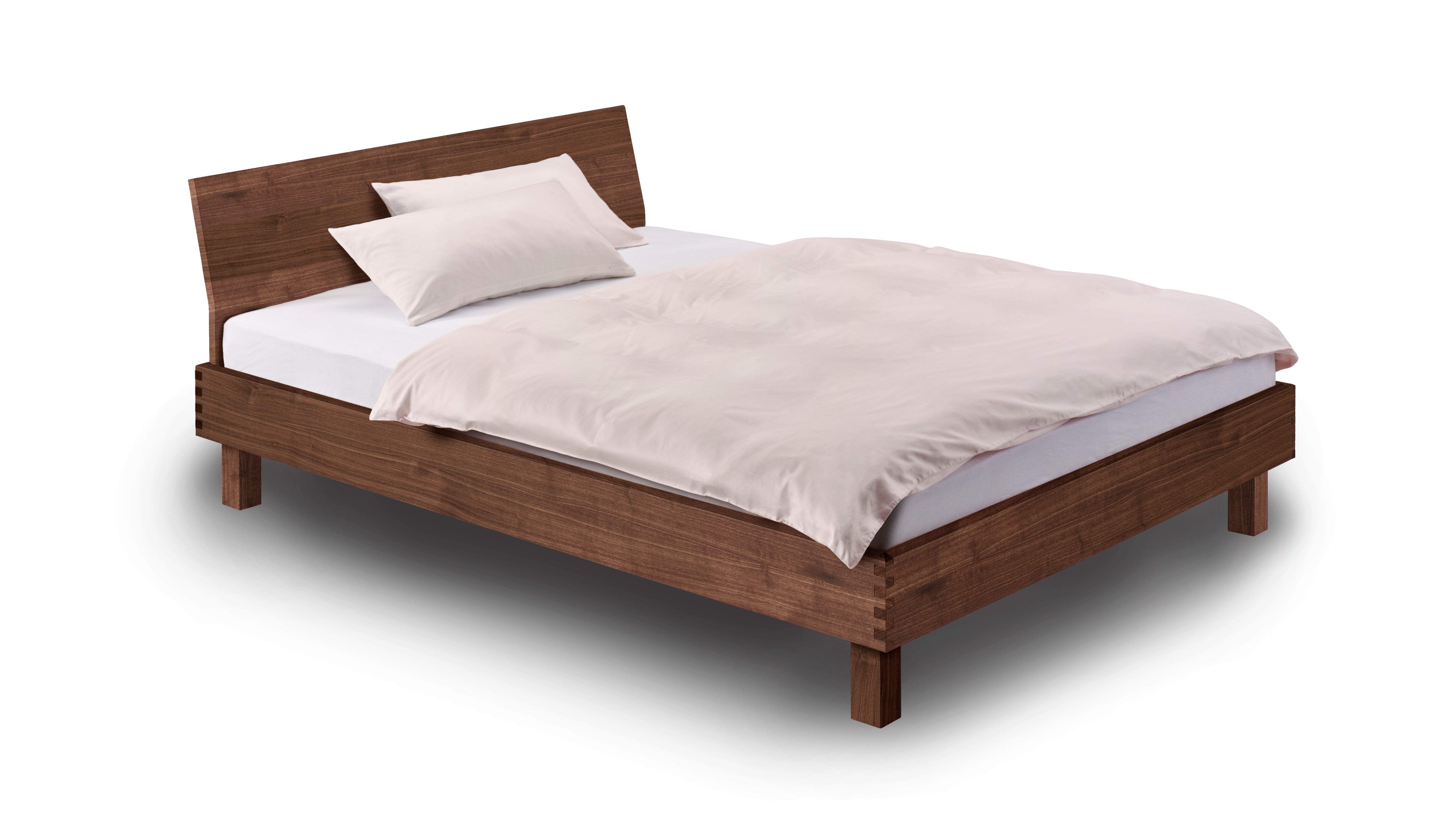 Holzmanufaktur Massivholzbett Step-X XL mit eingerückten Beinen