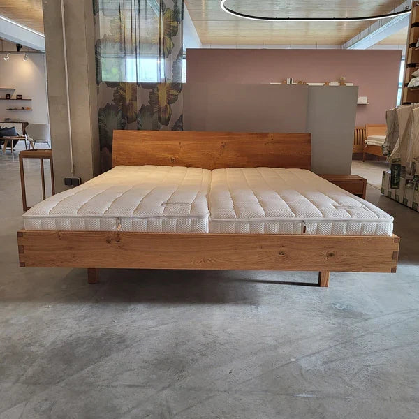Holzmanufaktur Massivholzbett PADIO BOW XL Wildeiche 180x200cm -doppelt