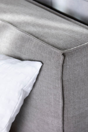 Schramm Boxspring Bett Purebeds ELL im Stoff CLARA Stone