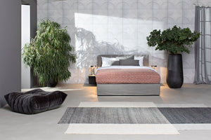 Schramm Boxspring Bett Purebeds ELL im Stoff CLARA Stone