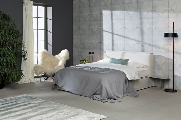 Schramm Boxspring Bett Purebeds ELL im Stoff CLARA Stone